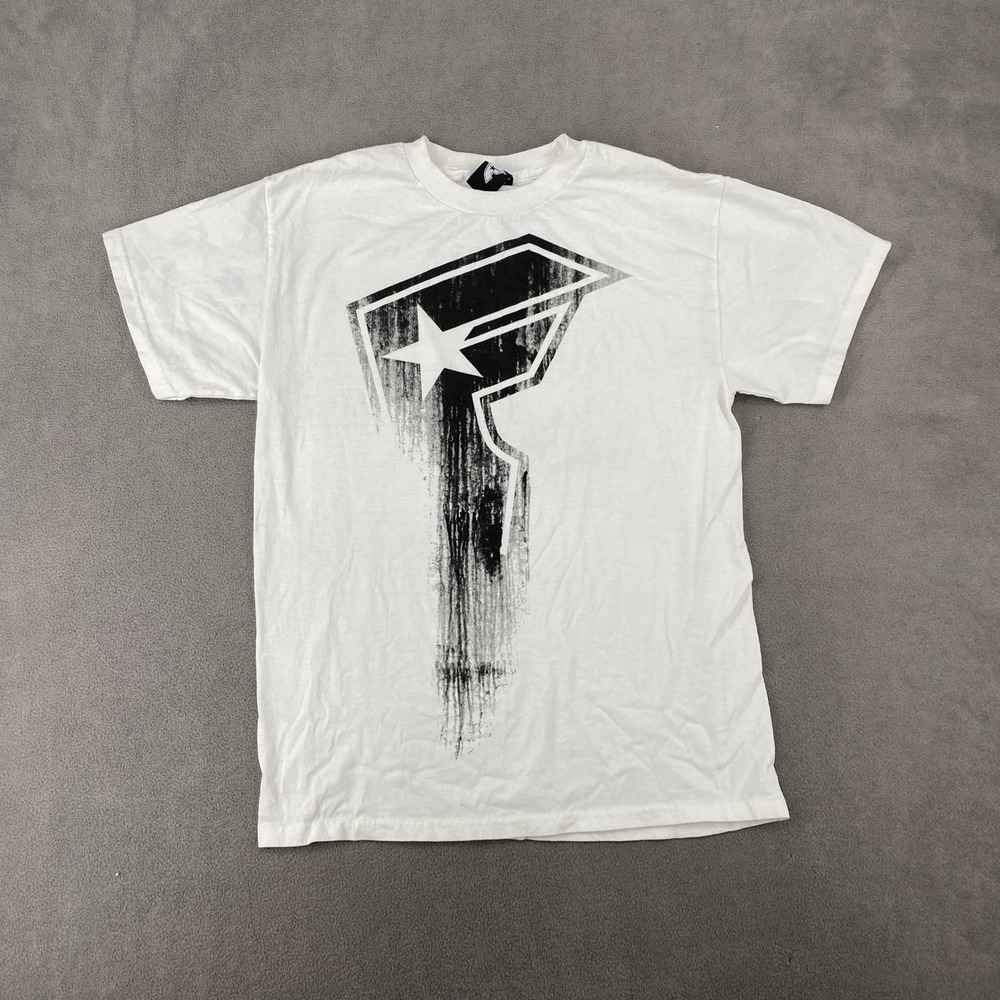 Famous Stars and Straps Graphic T-Shirt Mens Medium White Distressed Logo Tee